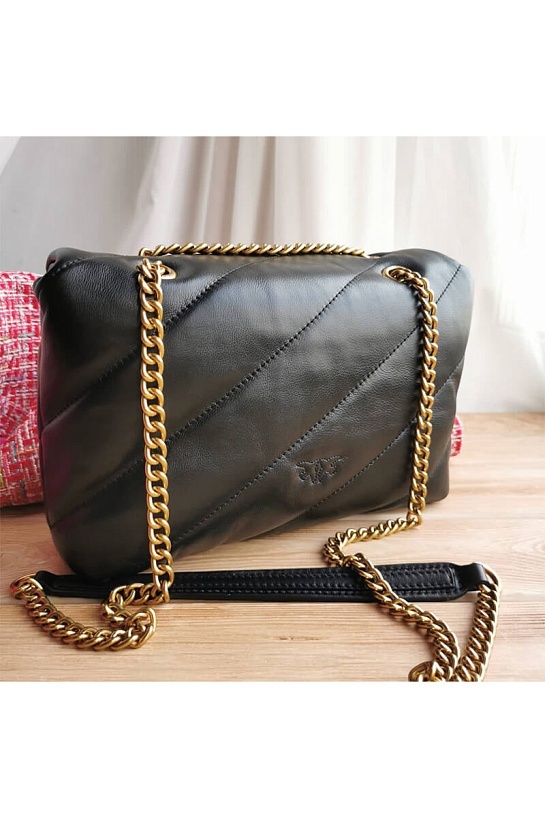 Кожаная сумка Love Puff 28x19 см
