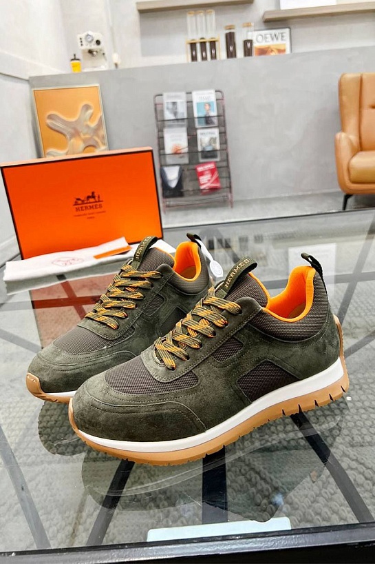 Мужские комбинированные кроссовки Hermes