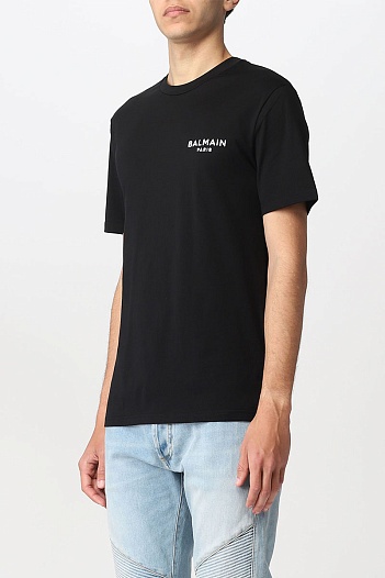 Чёрная футболка Balmain logo-print   