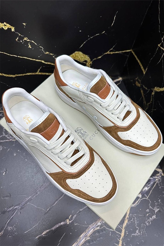 Мужские комбинированные кроссовки Brunello Cucinelli