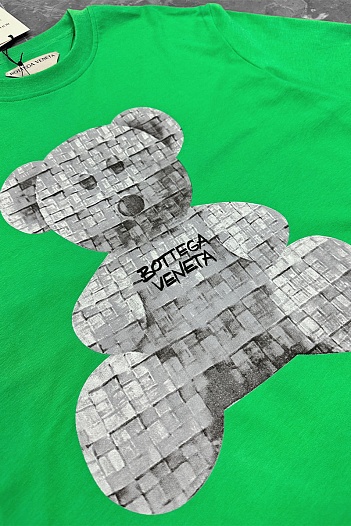 Зелёная оверсайз футболка Bottega Veneta Bear print   