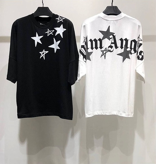 Мужская оверсайз футболка Palm Angels "Stars" - White