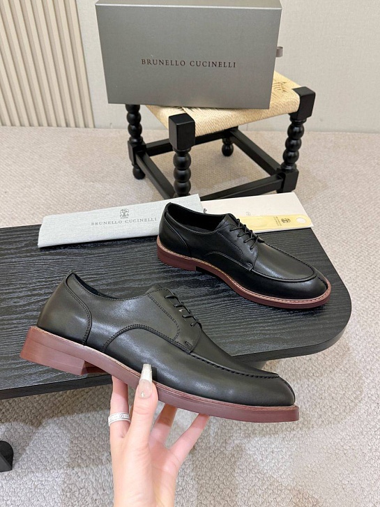 Кожаные ботинки Brunello Cucinelli derby - Black