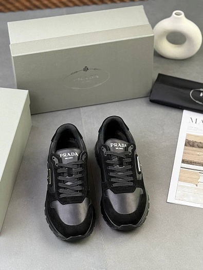 Мужские кроссовки Prada logo-plaque - Black   
