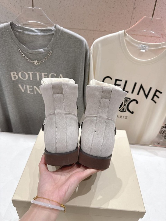 Женские ботинки с мехом Brunello Cucinelli premium - White