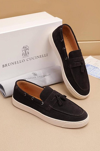 Мужские замшевые лоферы Brunello Cucinelli   