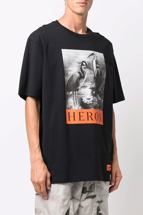 Чёрная оверсайз футболка Heron Preston