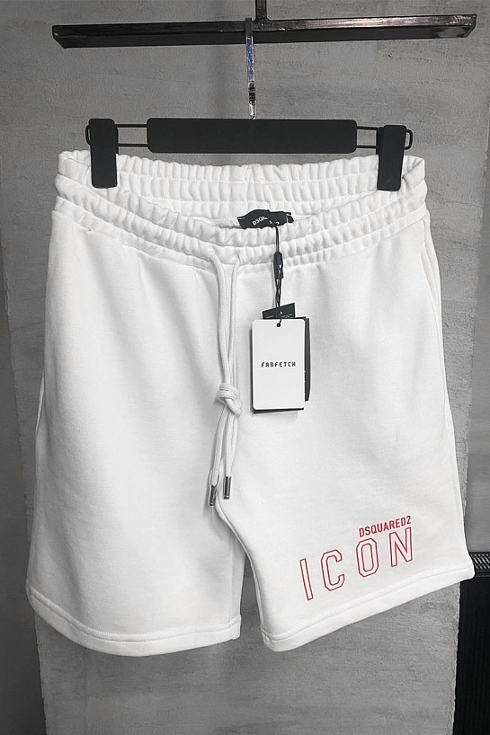Шорты белого цвета Dsquared2 "ICON" logo-print