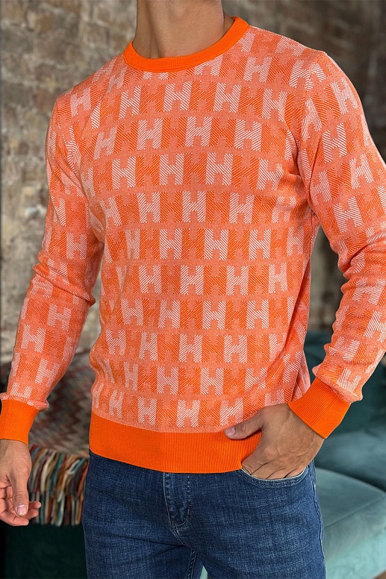 Мужская кофта Hermes оранжевого цвета