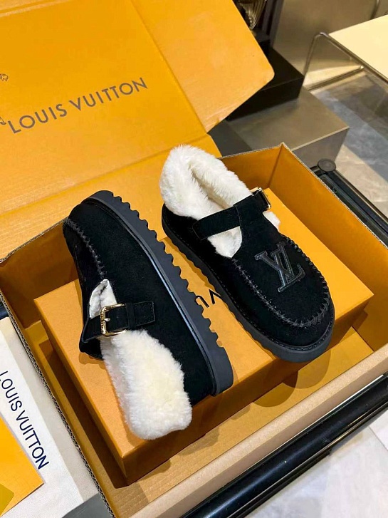 Женские меховые лоферы Louis Vuitton Colorado Comfort Mary Jane premium