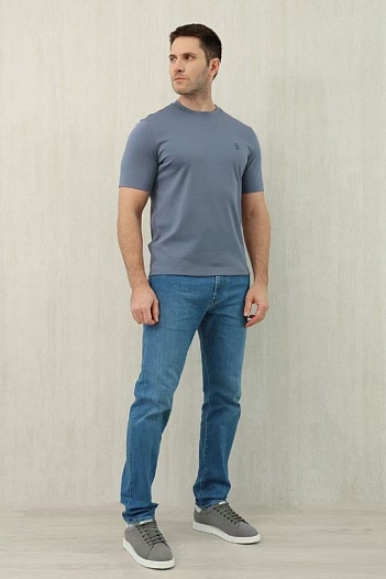 Мужская синяя футболка Brunello Cucinelli premium   