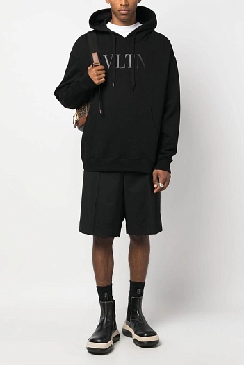 Мужское чёрное худи Valentino "VLTN"   
