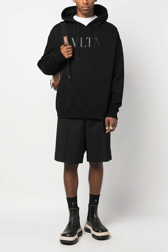 Мужское чёрное худи Valentino "VLTN"