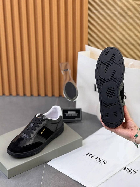 Комбинированные кроссовки Hugo Boss Brandon - Black