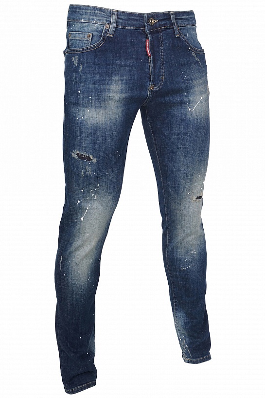 Мужские джинсы Dsquared2 "Paint Splatter" - Blue