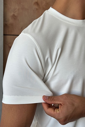 Мужская белая футболка Kiton   