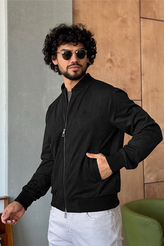 Мужской чёрный бомбер Loro Piana