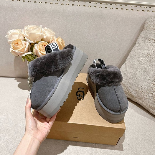 Замшевые женские слиперы с мехом UGG Funkette Platform