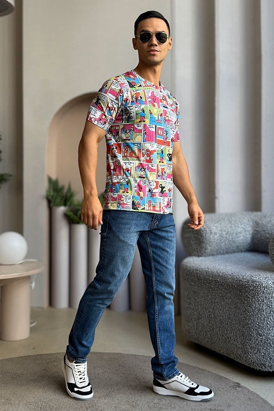 Мужская футболка Moschino comic strip graphic-print