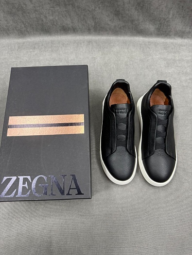 Мужские кроссовки Ermenegildo Zegna Triple Stitch - Black / White   