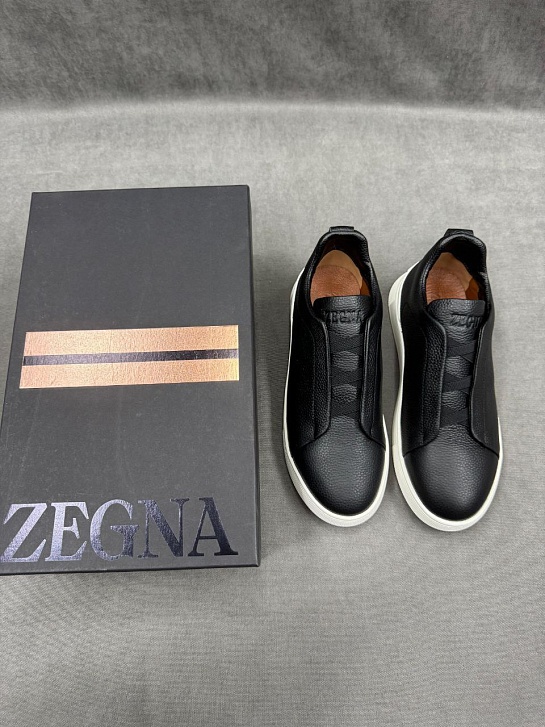 Мужские кроссовки Ermenegildo Zegna Triple Stitch - Black / White