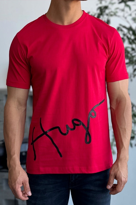 Мужская красная футболка Hugo Boss