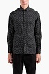 Мужская чёрная рубашка Emporio Armani logo-print