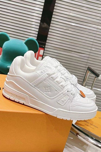Женские кожаные кроссовки Louis Vuitton Trainer Monogram - White   