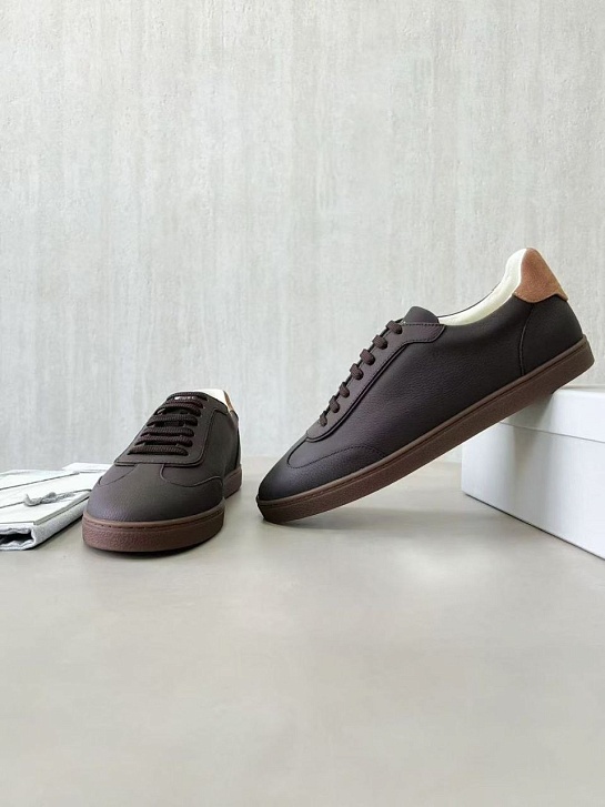 Мужские кожаные кроссовки Brunello Cucinelli Premium