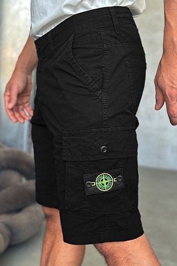 Чёрные шорты Stone Island cargo compass-patch   