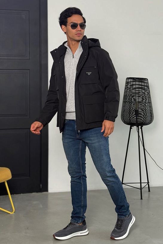 Мужская куртка Prada logo-plaque - Black