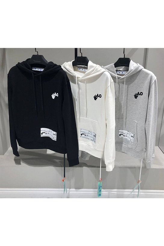 Мужское чёрное худи Off-White x Teenage Engineering logo-patch