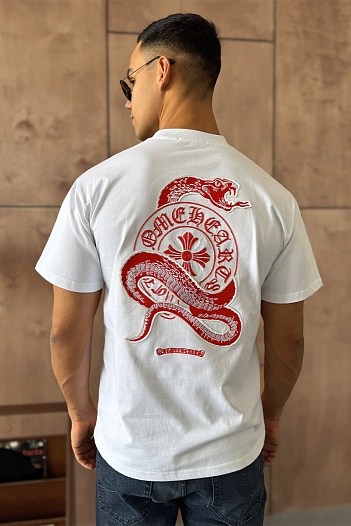 Белая оверсайз футболка Chrome Hearts   