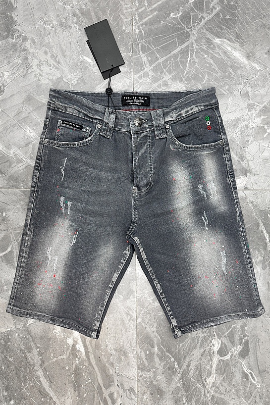 Джинсовые шорты Philipp Plein цвета антрацит