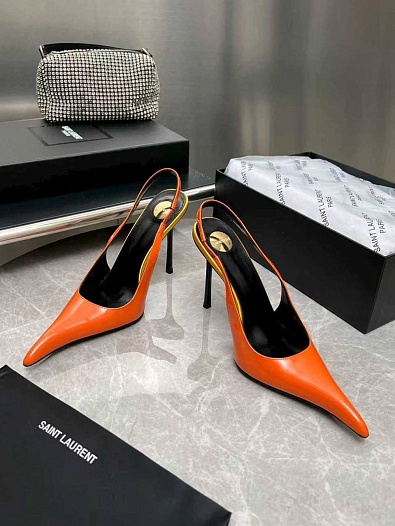 Женские кожаные туфли на каблуке Yves Saint Laurent premium   