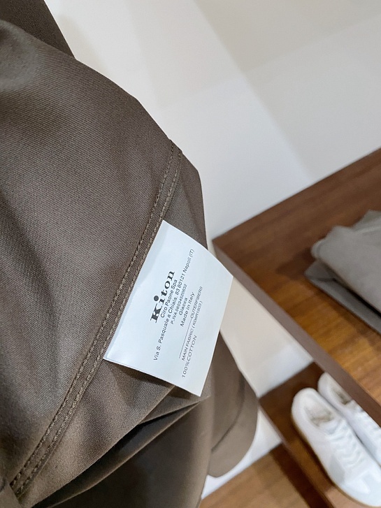 Мужская коричневая рубашка Kiton premium