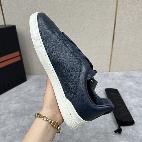 Мужские кроссовки Ermenegildo Zegna Triple Stitch Leather - Navy