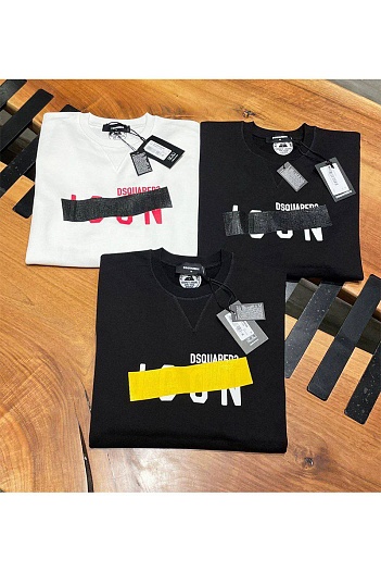 Чёрный мужской свитшот Dsquared2 Icon tape   