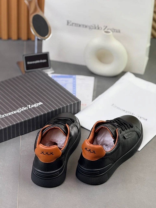 Мужские кожаные кроссовки Ermenegildo Zegna