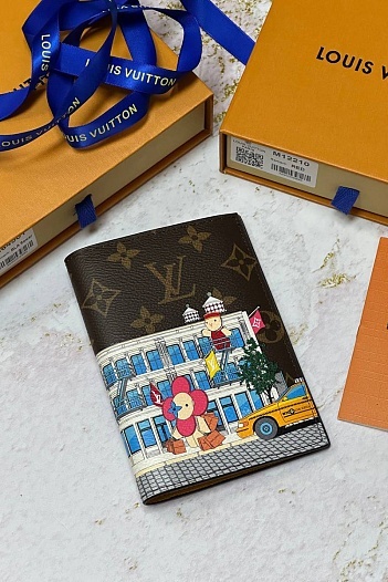 Кожаная обложка для паспорта Louis Vuitton Premium 10x14x2.5 см   