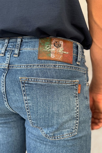 Мужские джинсы светло-синего цвета Loro Piana regular fit   