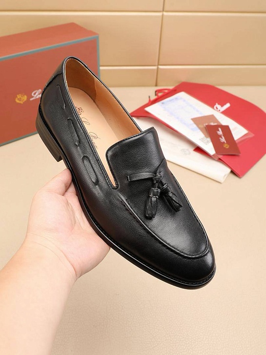 Кожаные лоферы Loro Piana tassel - Black