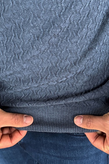 Поло с длинным рукавом Zilli zip-up - Indigo   