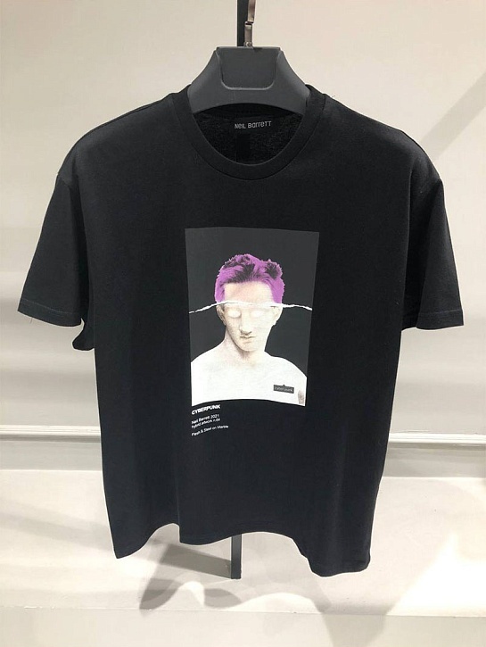 Чёрная оверсайз футболка Neil Barrett "Cyberpunk"