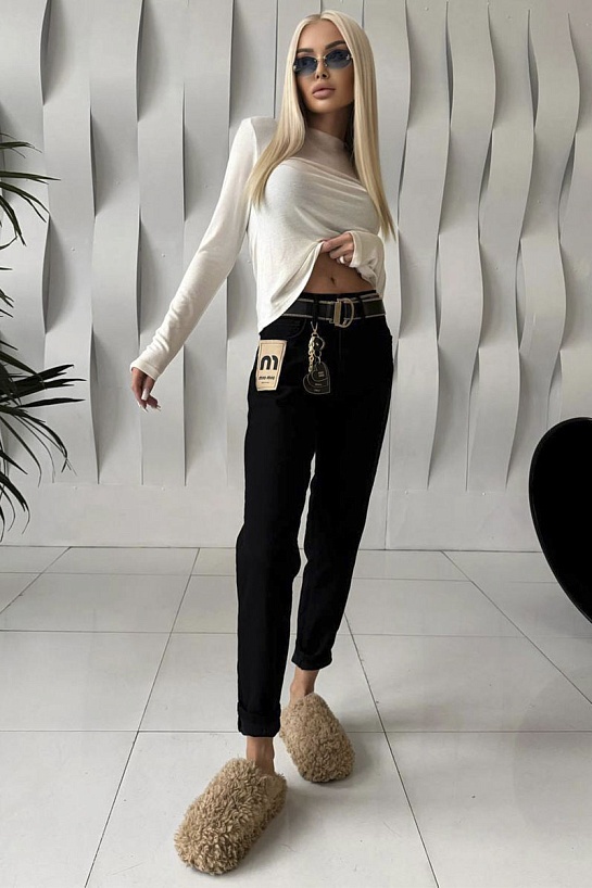 Женские джинсы boyfriend MIU MIU Premium - Black