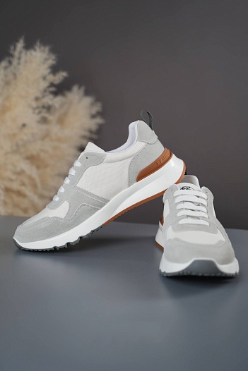 Мужские комбинированные кроссовки Brunello Cucinelli   