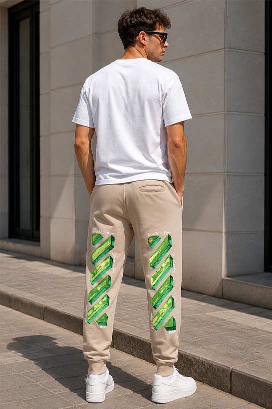 Мужские бежевые штаны Off-White Marker Arrow 