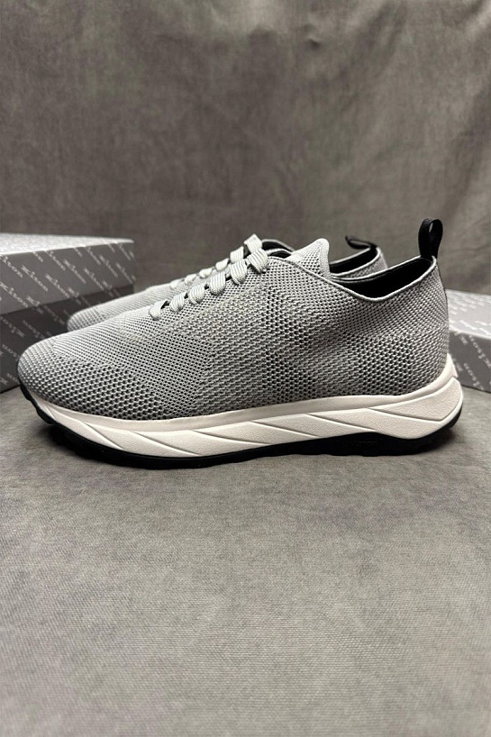 Текстильные кроссовки Kiton patterned-jacquard - Grey