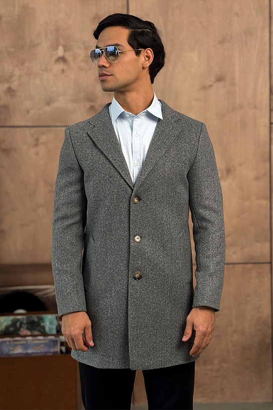 Мужское пальто серого цвета Loro Piana