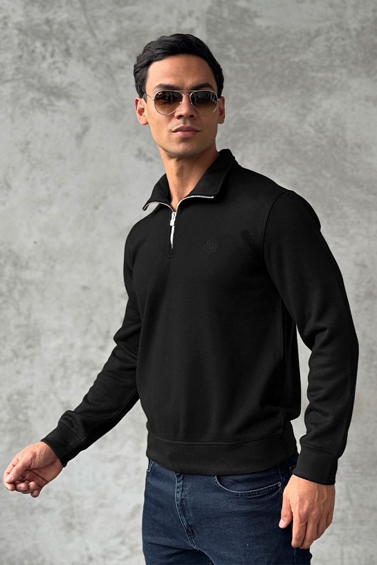 Утеплённая кофта Loro Piana zip-neck - Black